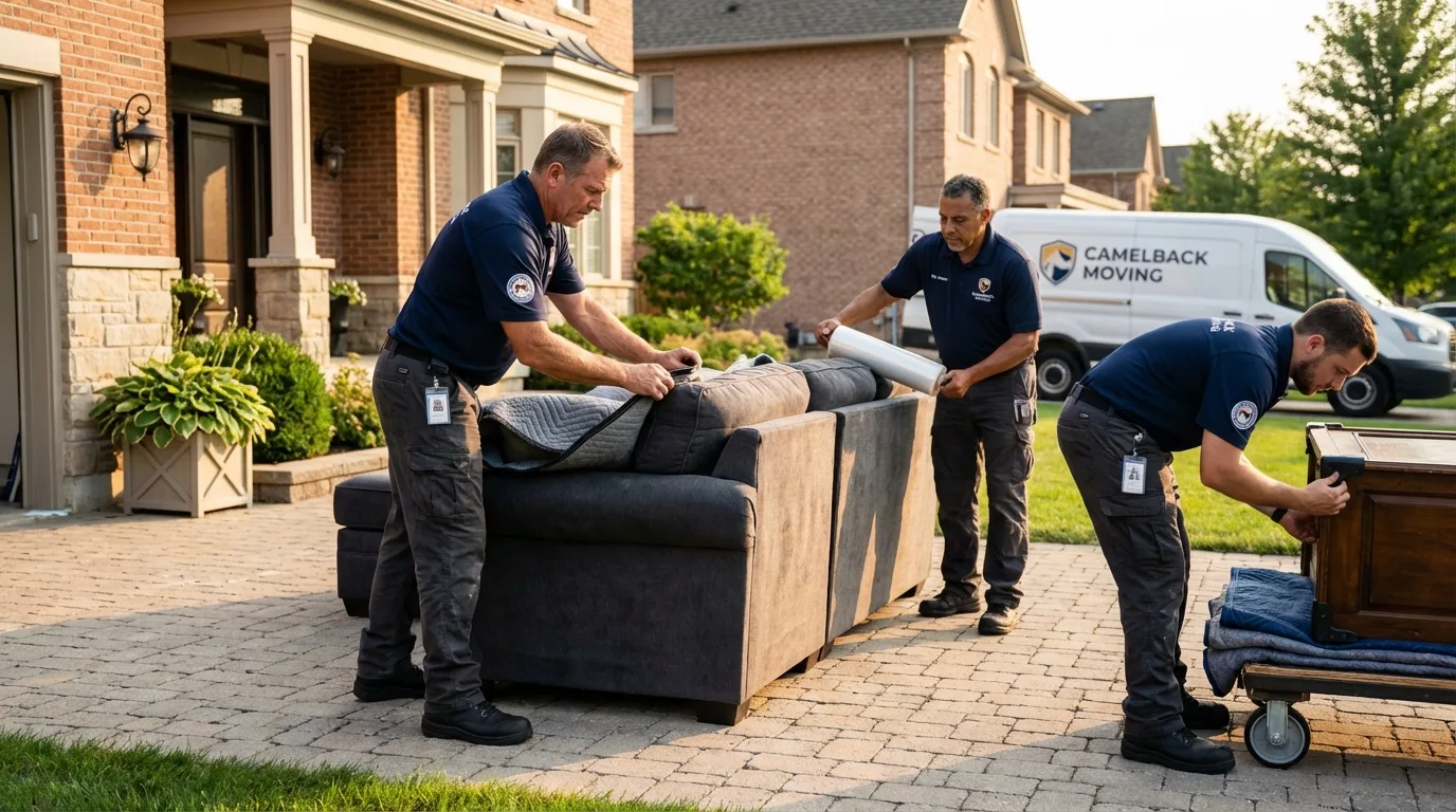 Large estate moving crew wrapping furniture in Beaufort, SC