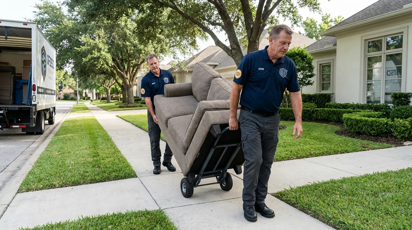 Local residential moving crew loading furniture in Beaufort, SC